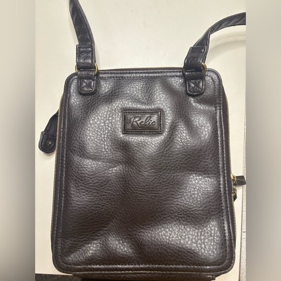Relic Brown Cross Body Purse Lots of Pockets Adjustable Strap Card Slots Leather - Picture 1 of 7